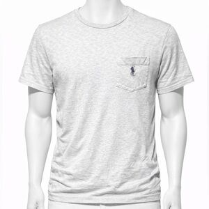 Polo by Ralph Lauren Men’s Heather Gray Pocket T-Shirt with Blue Pony
